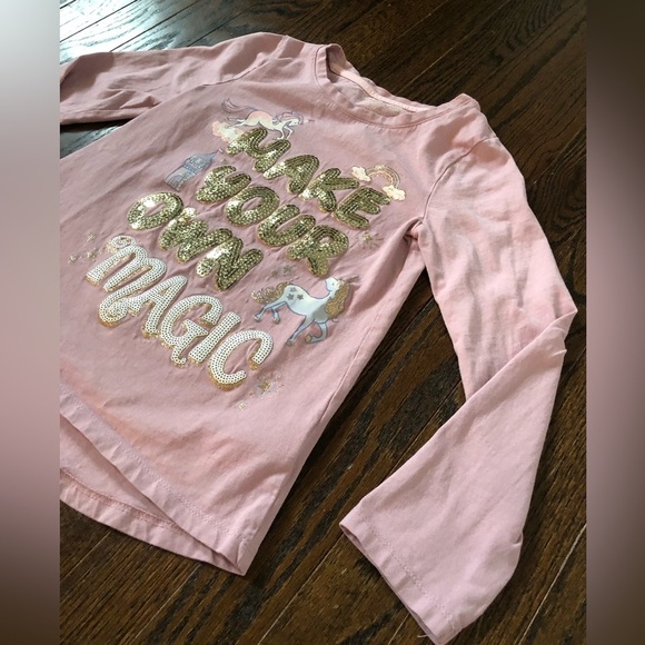 Cynthia Rowley Girls 7-8 Long-Sleeved Purple “Make Your Own Magic” Unicorn Top - Picture 3 of 12
